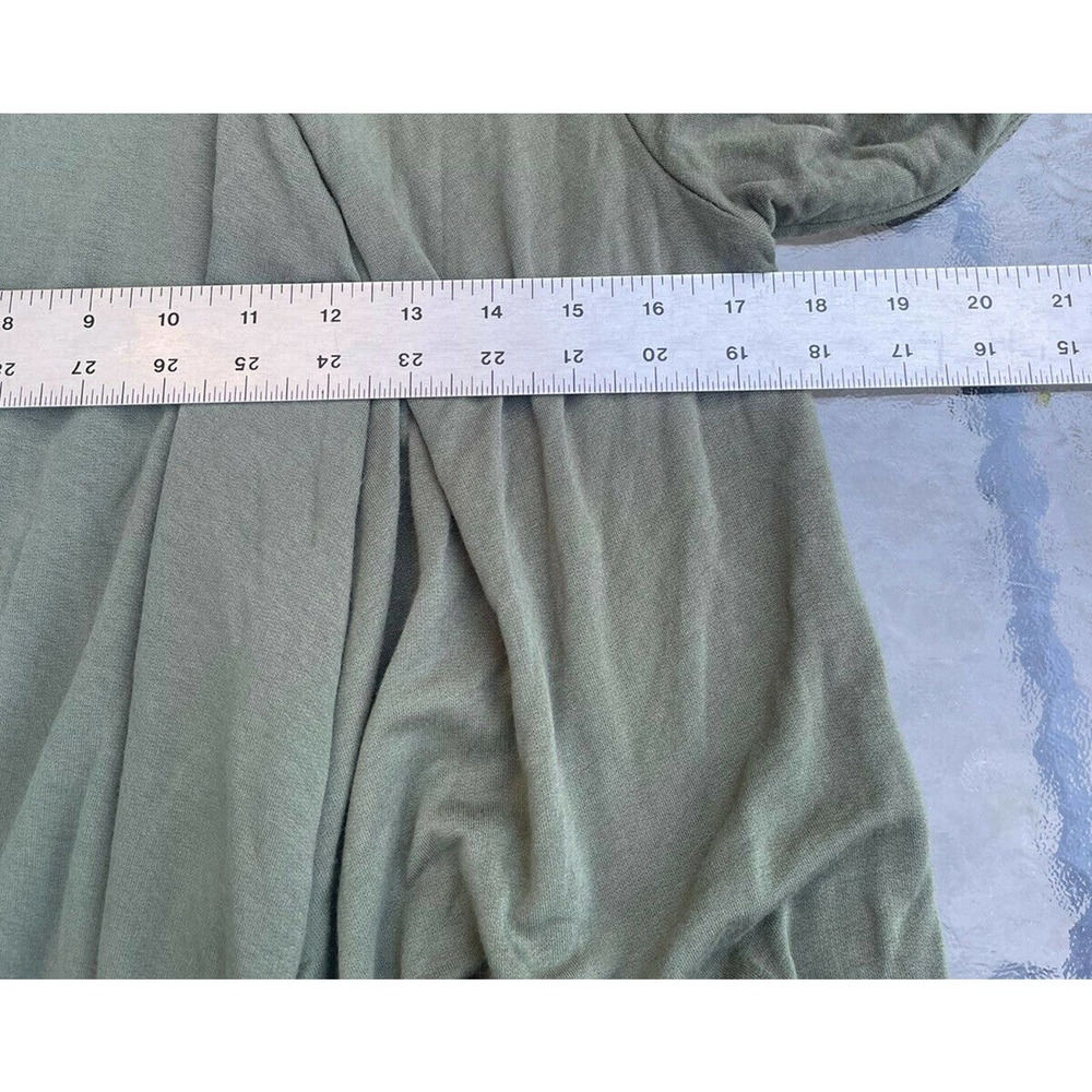 Bobeau Open Front One Button Sweatshirt Sweater Size Small Olive Green Pockets - Picture 6 of 7